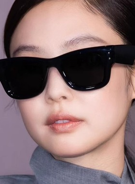 jennie同款黑色方形大框墨镜粗框