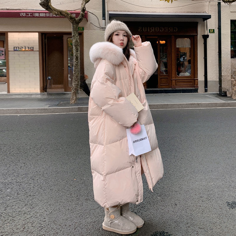 粉色大毛领保暖减龄女棉服