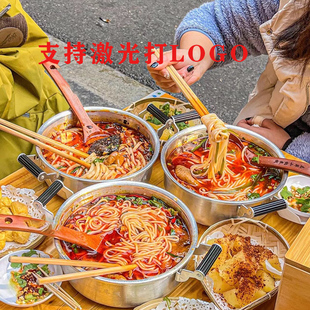 商用老式 小铝锅复古网红米线锅螺蛳牛杂麻辣烫碗螺蛳粉专用锑锅碗