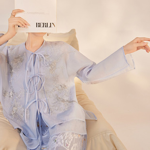 M6089 ZX款 国风新中式 轻奢气质桑蚕丝名媛风吊带裙高级感上衣套装