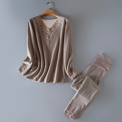 女士秋衣秋裤德绒保暖内衣加厚