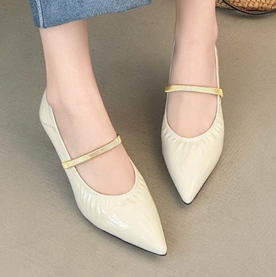 2026年春季时装鞋1236-8399牛漆皮浅口尖头细高跟简约优雅女单鞋