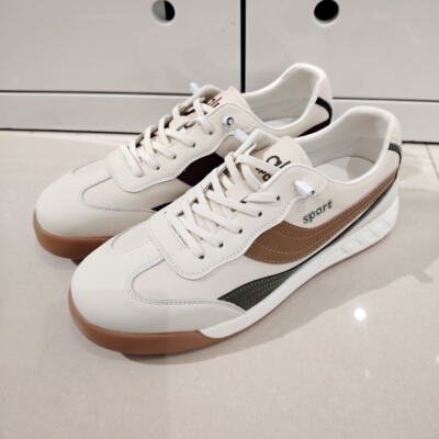 2026年春季男式休闲鞋83056牛皮系带EVA超轻耐磨底真皮鞋垫潮鞋