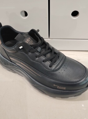 2026年春季新款男式休闲鞋03172牛皮系带超轻厚底真皮鞋垫健步鞋