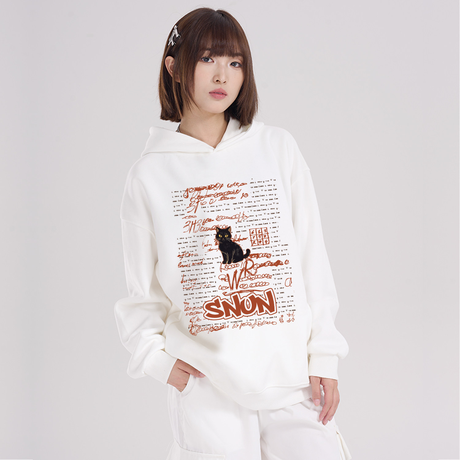 SNUNSNUN*黑猫满字无绳无袋连