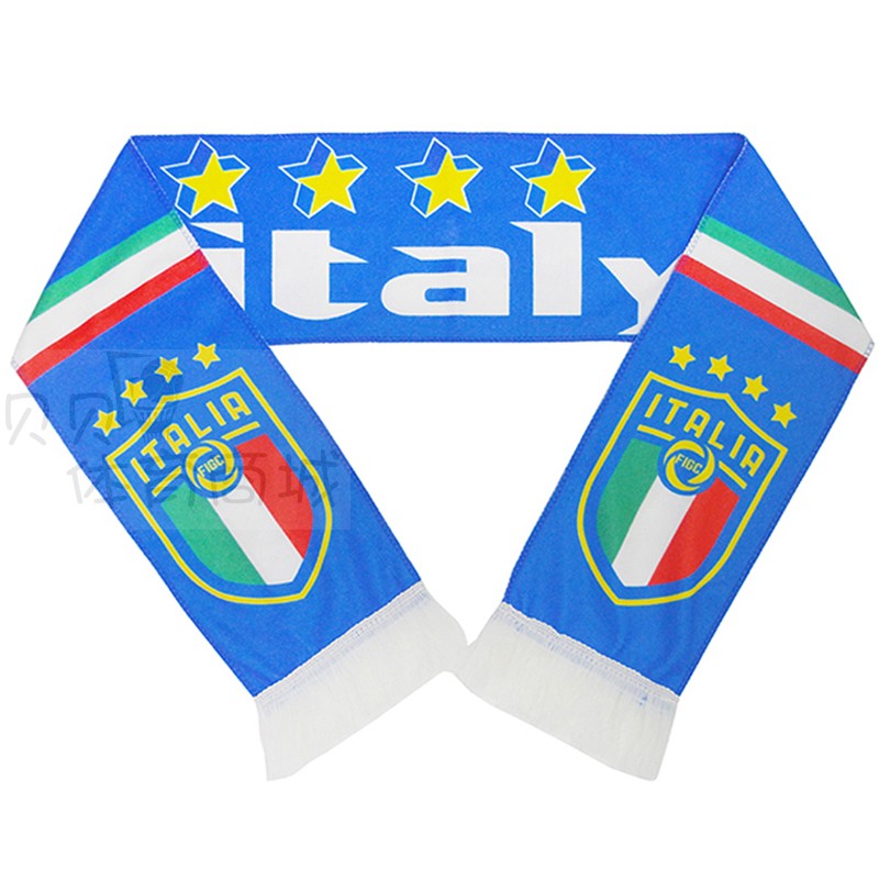 现货美加墨世界杯32强礼品足球球迷用品意大利棉绒定制围巾围脖发