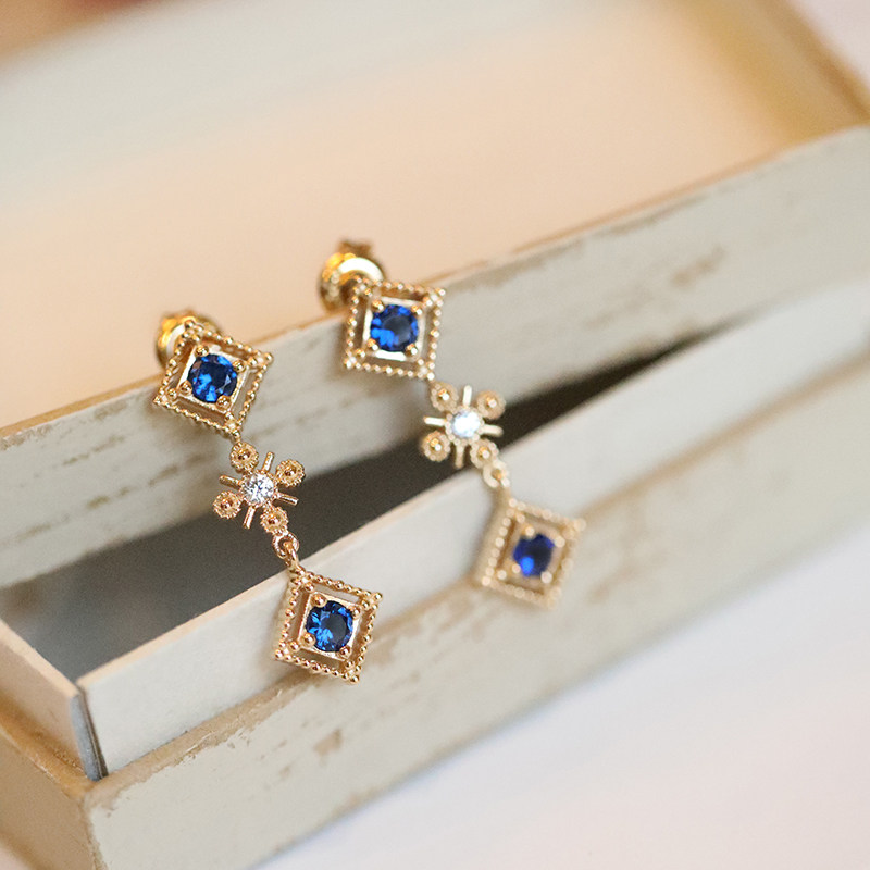 versailles凡尔赛宫 暖色冬日小轻奢红绿蓝仿宝石 s925银超美耳钉