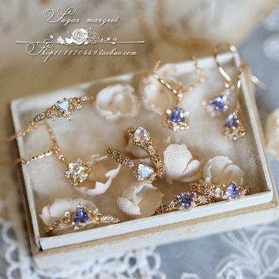 月光项链925银坦桑石日系甜美女