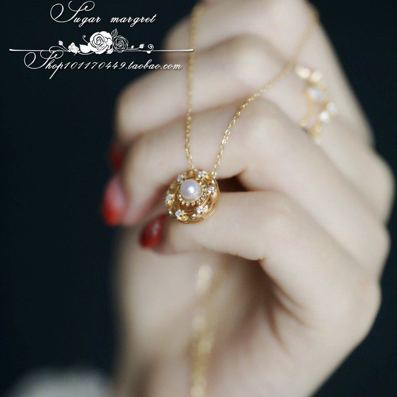 Audrey奥黛丽小姐 超美复古可拆戴太阳花造型天然珍珠925银项链,饰品/流行首饰/时尚饰品新,项链,淘宝优惠券,粉丝福利购,淘宝优惠卷