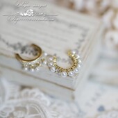 絮沐之海 回馈 光泽感贝珠925纯银镀金耳骨夹 上耳个性 又好看