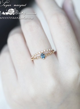 女925银日系天然托帕石戒指精致