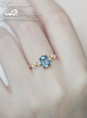 Bleu nuit蓝夜幻想曲 沦陷了 浓郁伦敦蓝托帕石宝石925纯银戒指