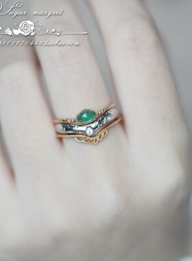 Astraia  艾si特莱雅 日本同款大牌风复古雕刻双色925银戒指套