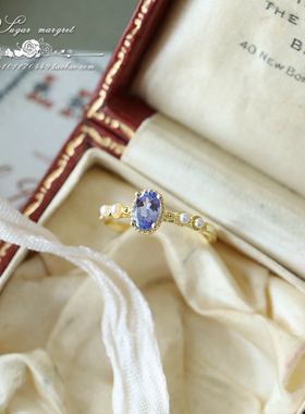 梦幻风蓝紫色珍珠纯银天然坦桑石