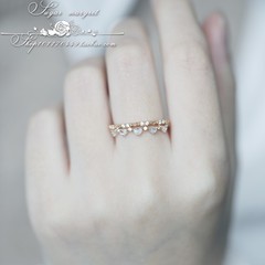 D’amour 小情诗 爱了爱了~超美腻精致裙边小钻925纯银戒指 百搭