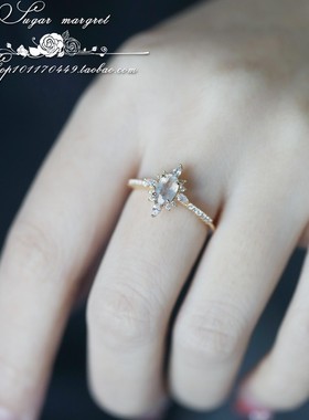 Murmures月下私语 小轻奢复古冷艳天然拉长石宫廷925纯银镀金戒指