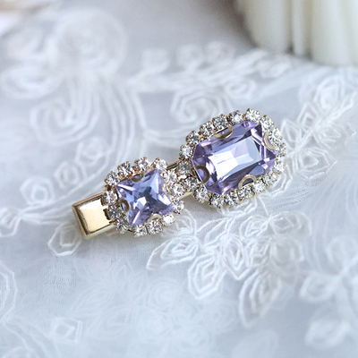 珍珠发夹紫水晶珍珠发夹复古