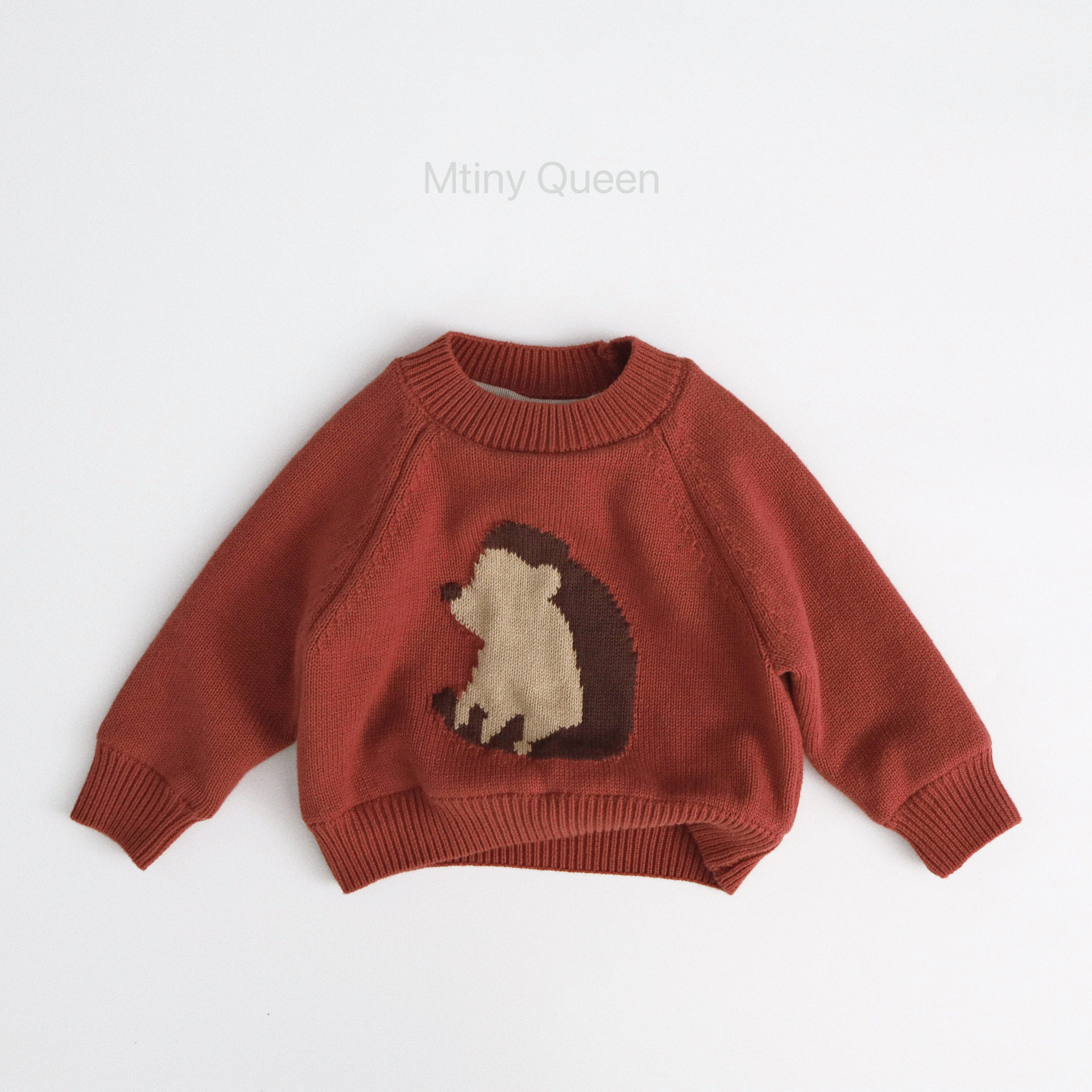 Tinyqueen~纯棉2025儿童秋冬款卡通加厚打底衫男女宝宝圆领套头