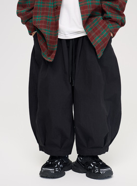 2026春夏新款儿童中性款纯色百搭休闲灯笼裤男童宽松九分气球裤潮