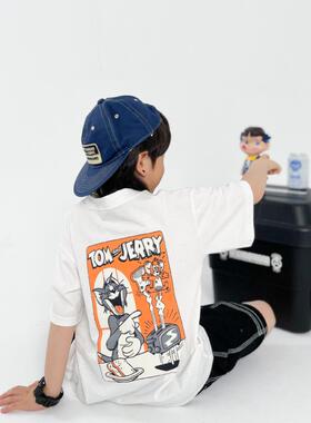 25新款小动物卡通印花宝宝短袖T恤男女童潮帅打底T恤