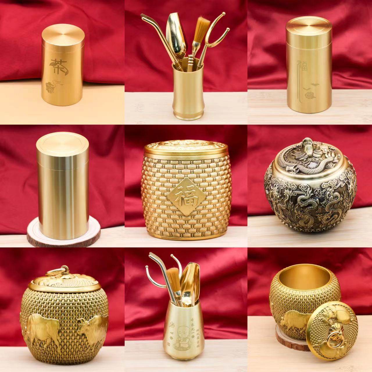 黄铜茶叶罐五牛罐九龙罐龙福罐茶字罐牙签筒储存罐工艺品摆件批发,金属材料及制品,其他金属制品,淘宝优惠券,粉丝福利购,淘宝优惠卷