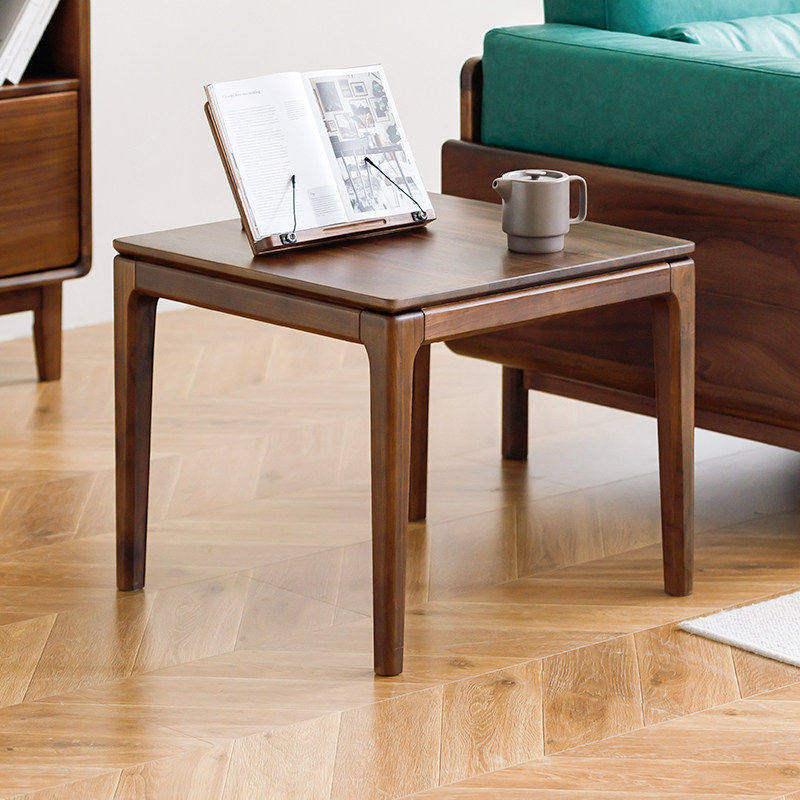 黑胡桃木实木小茶几沙发方几边几角几方桌简约现代客厅北欧极简