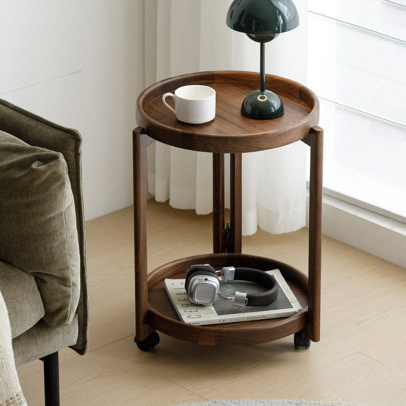 北美黑胡桃木角几全实木可移动边几带轮小茶几北欧简约沙发侧边机,住宅家具,角几/边几,淘宝优惠券,粉丝福利购,淘宝优惠卷
