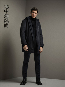 特价现货MD 专柜正品秋冬男装技术布料连帽羽绒风衣外套3422235