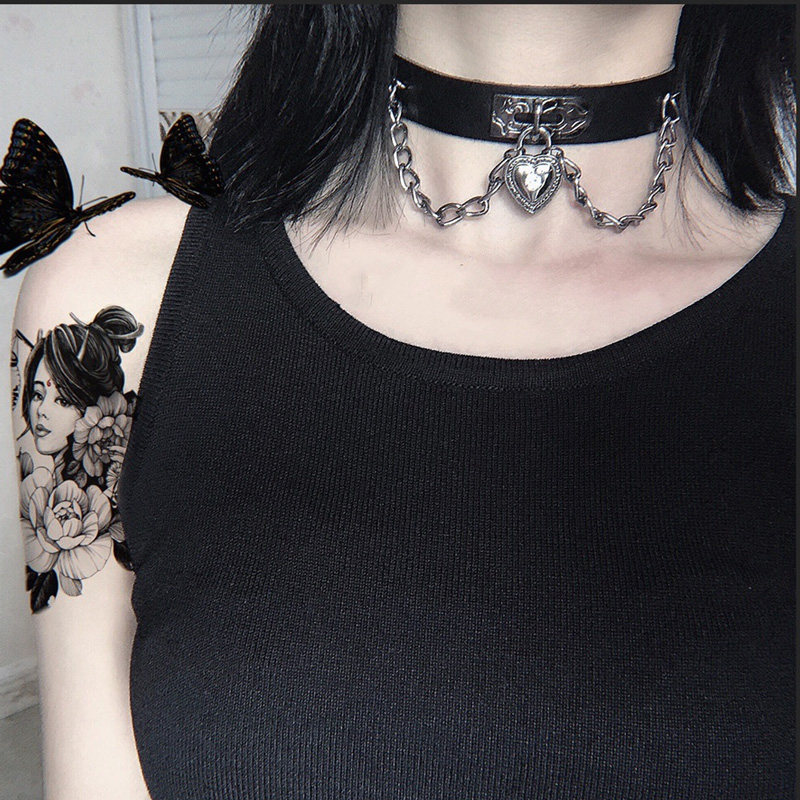 choker项圈暗黑系颈链女朋克哥特黑色颈带项链锁骨链土酷少女配饰