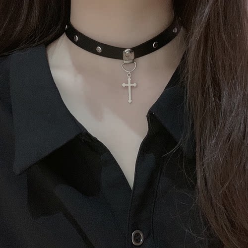 choker项圈女颈带十字架项链脖圈