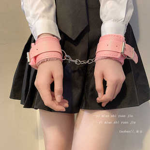 皮革手铐道具眼罩情调禁欲系毛绒手铐脚镣女情侣玩具手扣脚铐男