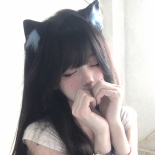 蓝色小猫耳朵发箍漫展兽耳手作可爱Lolita头饰黑色萌猫娘cos发饰