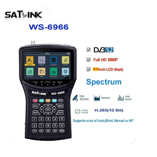 Satlink WS-6966 DVB-S/S2/S2X Spectrum Satellite Finder寻星仪