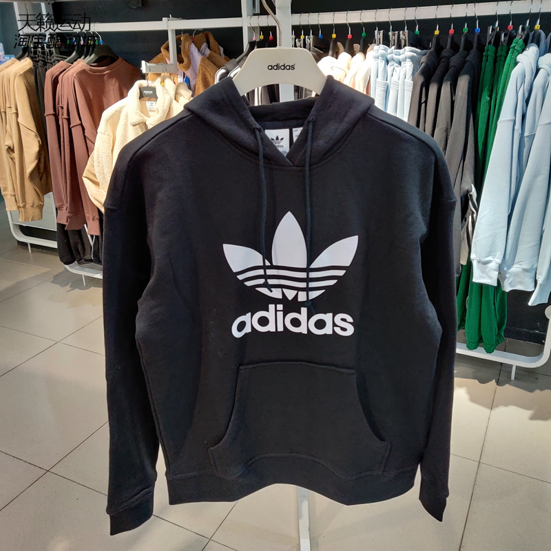 三叶草连帽套头衫休闲卫衣
