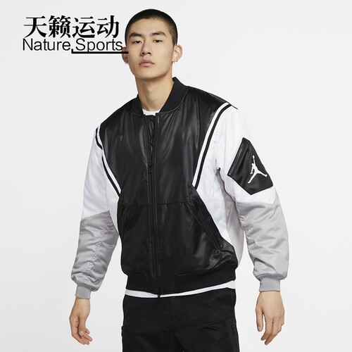 耐克拼接立领运动棉服服