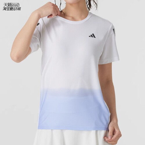 阿迪达斯女士圆领透气短袖T恤