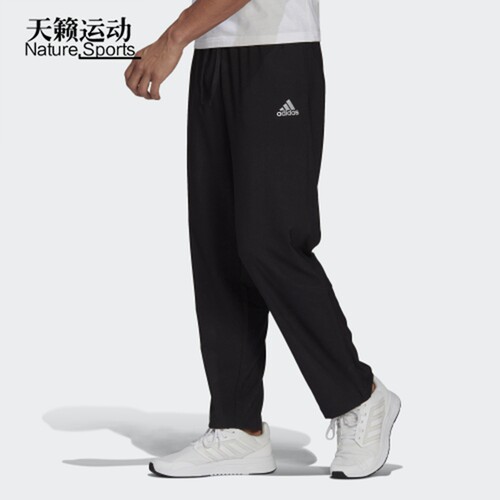 阿迪速干梭织直筒休闲裤