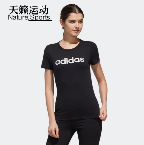 阿迪达斯女运动休闲透气短袖t恤