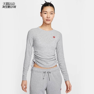Nike/耐克女装2025新款运动休闲百搭短款圆领长袖T恤HV8728-063