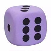 圆角点数骰子 六面趣味色子儿童教具玩具道具泡沫方块筛子大号8cm