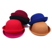 kids fedora adult British brim round wide bowler hat elegant