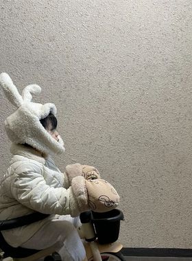 kids gloves plush thickened winter keep warm scooter gloves