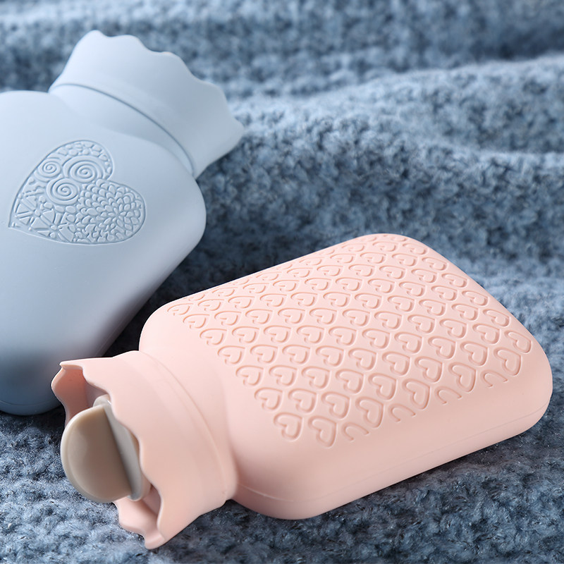 防爆注水硅胶热水袋随身小号毛绒女敷肚子脚暖水袋便携迷你暖手宝