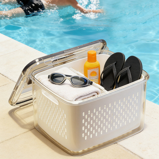 儿童手提式游泳专用装备收纳包干湿分离大容量防水塑料泳衣整理箱