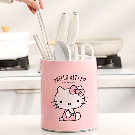 HelloKitty高颜值旋转菜刀架放置物架厨房专用筷子笼一体多功能