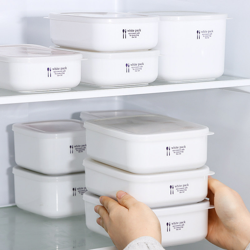日本进口NAKAYA冰箱保鲜盒方形塑料盒子食品级便当盒密封盒冷藏盒