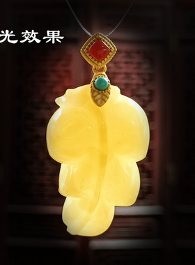 纯银镀厚金不易掉色天然琥珀蜜蜡