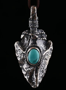 南红印第安箭头盾牌时尚风挂坠