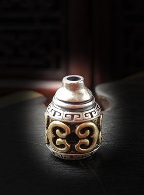 925纯银云纹一体三通法螺配饰