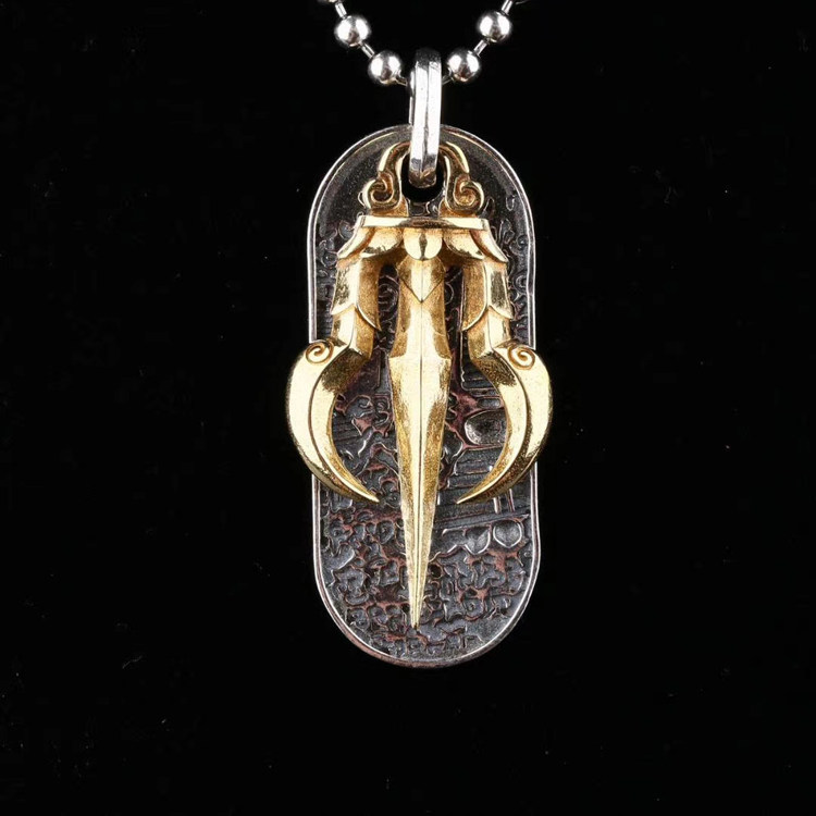 s925纯银古格塔擦擦金刚杵吊坠降魔杵民族风配饰藏式文玩DIY